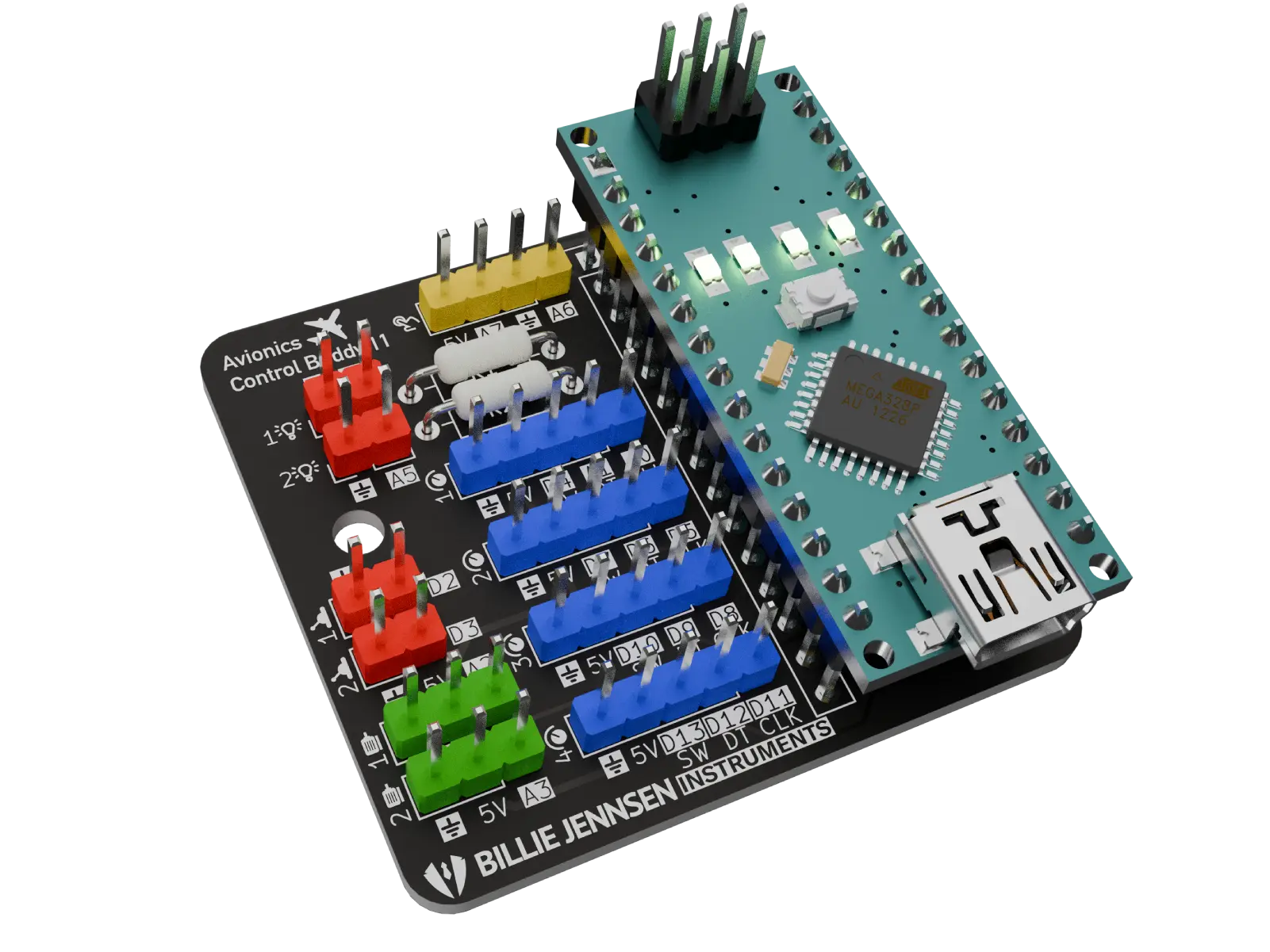 Instruction preview: mounting the Arduino Nano on Avionics Control Buddy 11