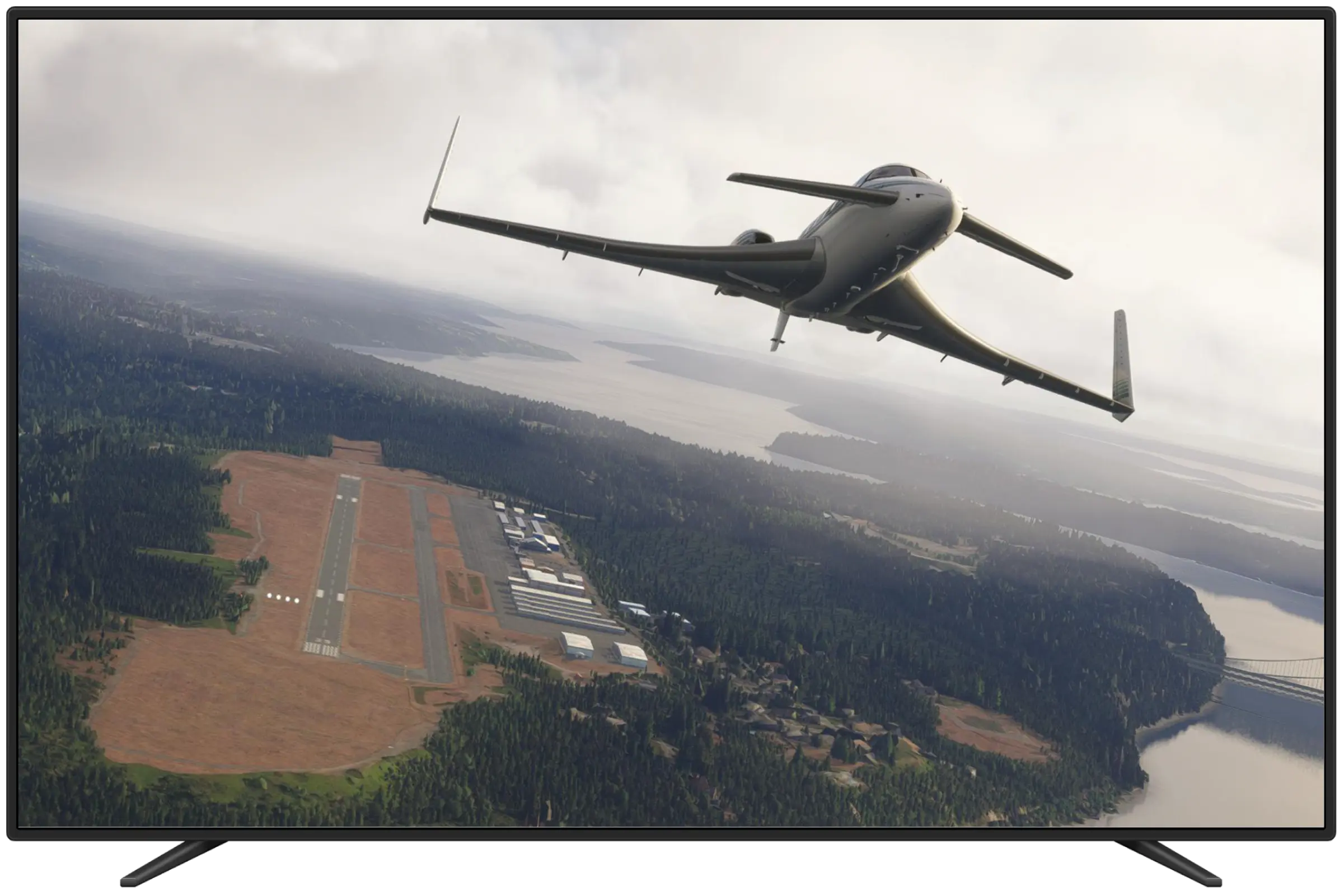 Microsoft Flight Simulator running on a PC